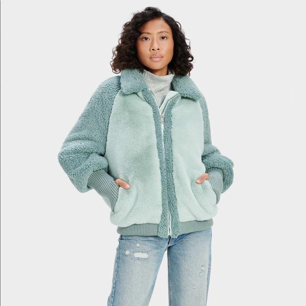 UGG Women's Mint Green Sherpa Jacket